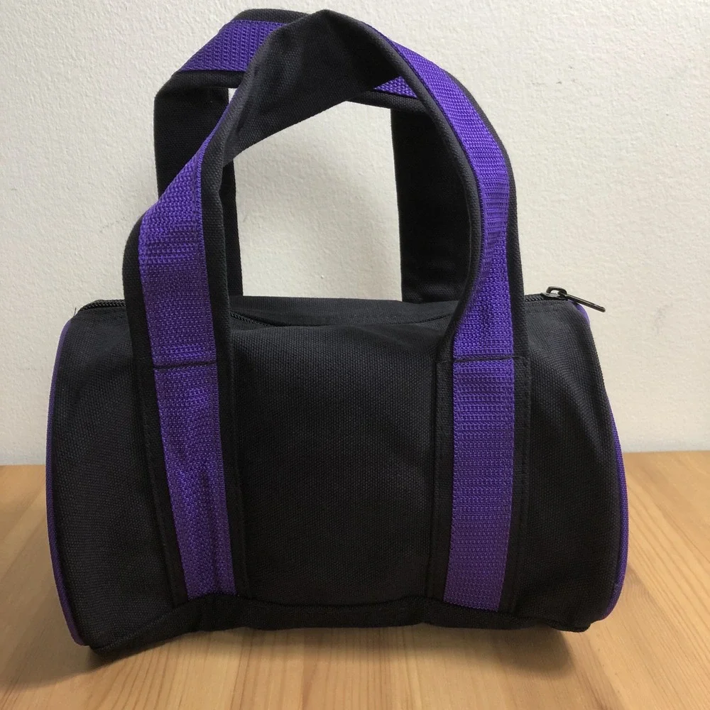 Baltimore Ravens Canvas Duffle Bag Purple Straps Small Black